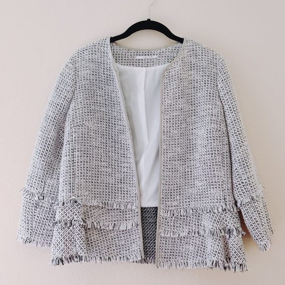 T Tahari | Antique Silver "Madeline" Woven Jacket - Picture 5 of 8